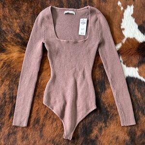 NWT Abercrombie Ribbed Long Sleeve Bodysuit